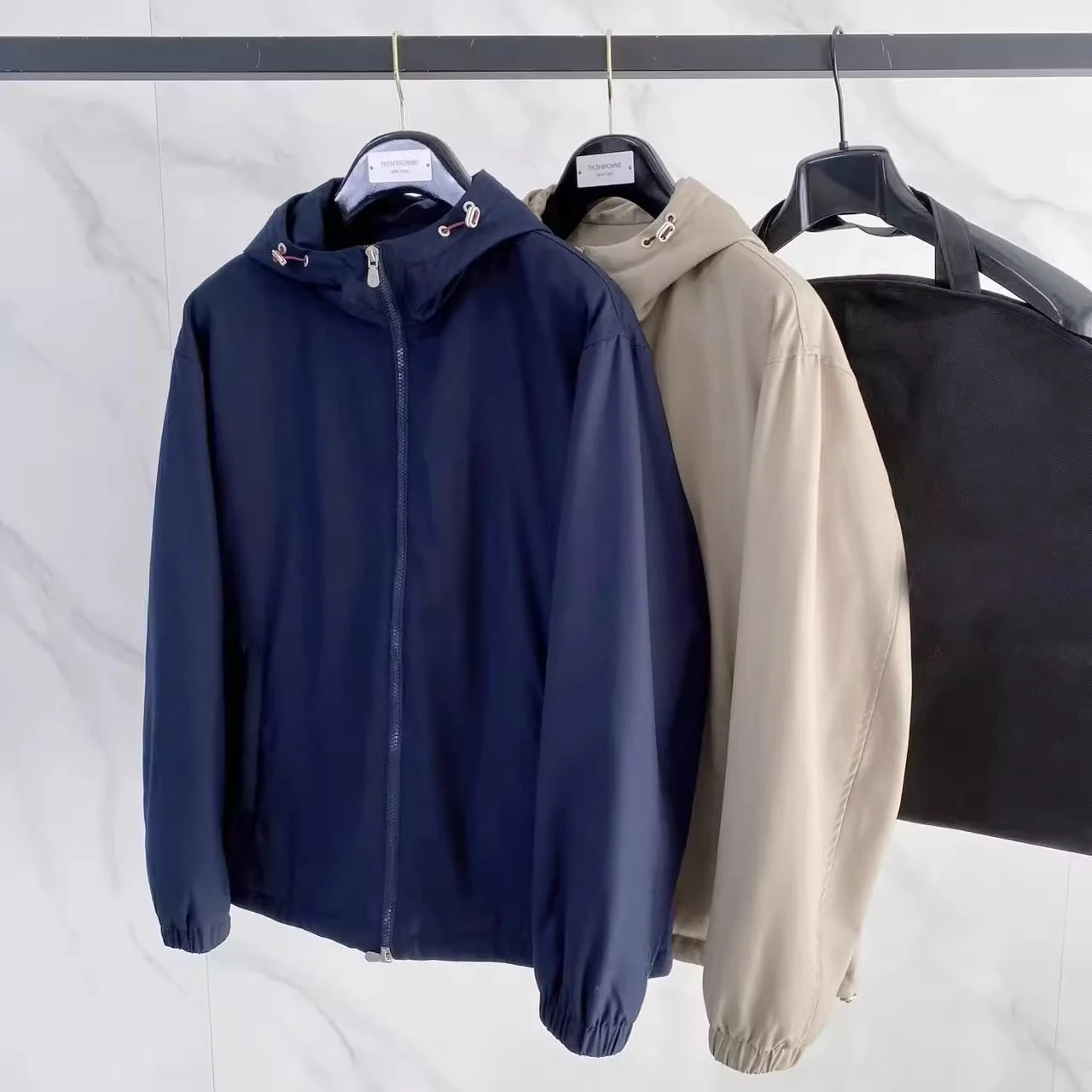 

Italy BC embroidery old money style men's casual hooded light down jacket