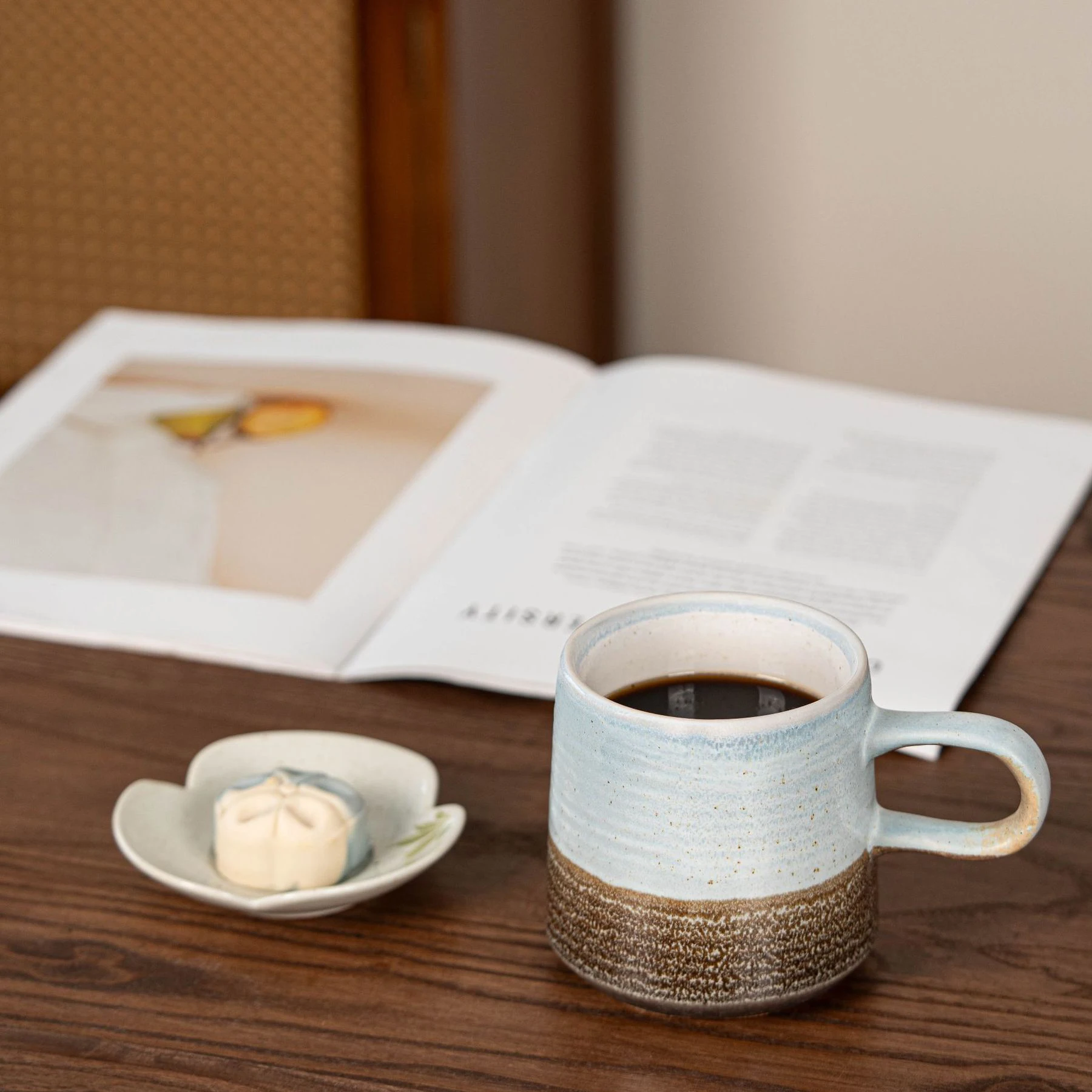 350ml Gradient Ceramic Mug Light Blue Splicing Brown Coffee Milk Cup Light Luxury Office Creative Splashed Ink Style Retro Mugs