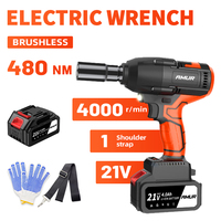 21V 480N.m Brushless Electric Impact Wrench Cordless Wrench Socket Rechargeable Screwdriver High Power Impact Plat