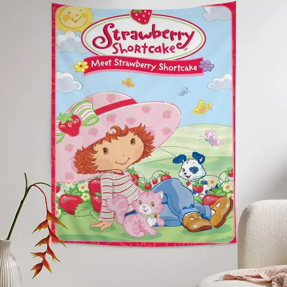 S-strawberry-shortcakeS Printed Large Wall Tapestry Art Science Fiction Room Home Decor Decor Blanket
