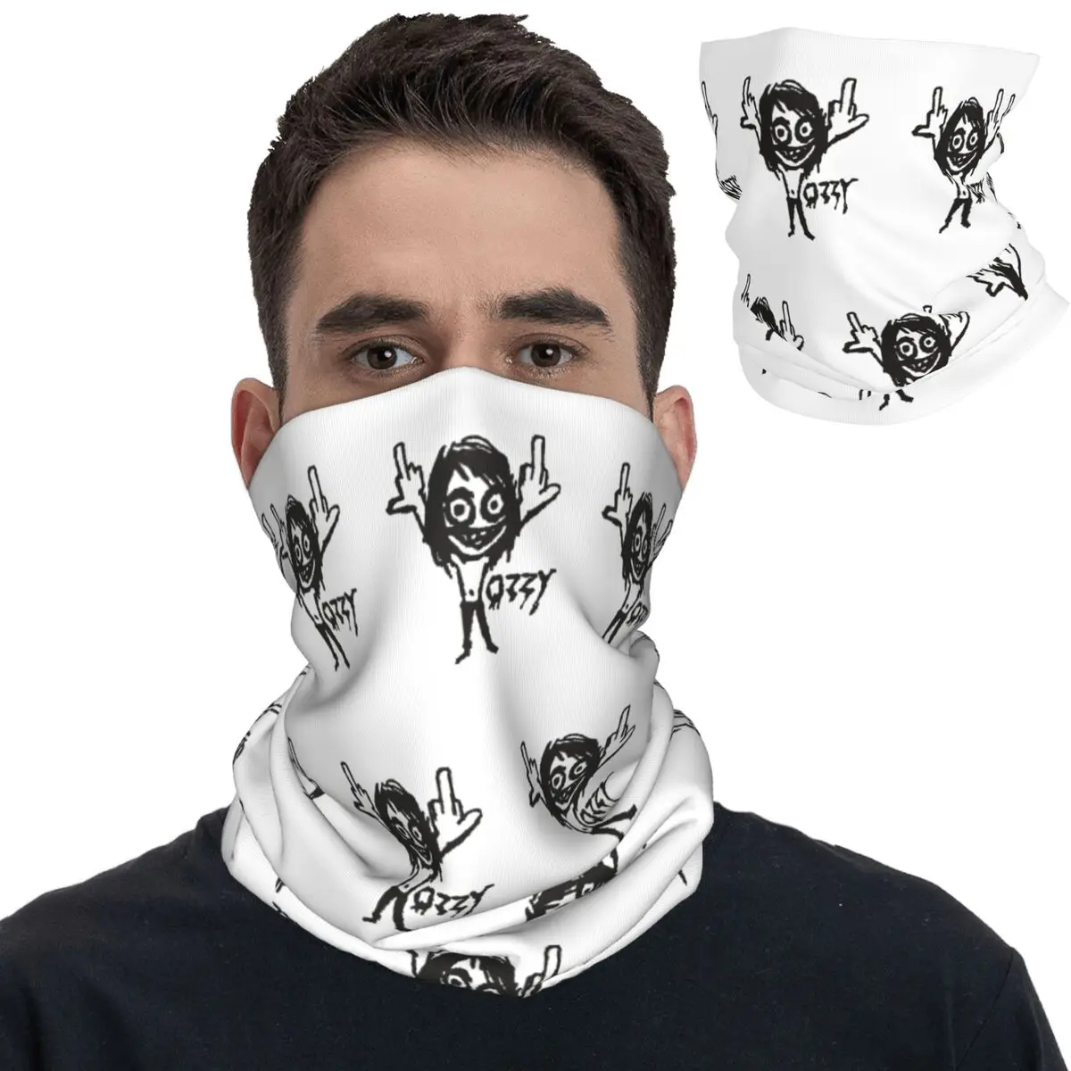 

Ozzy Osbourne Rock Cartoon Bandana Neck Cover Printed Wrap Scarf Multifunctional Balaclava Outdoor Sports Unisex Adult Windproof