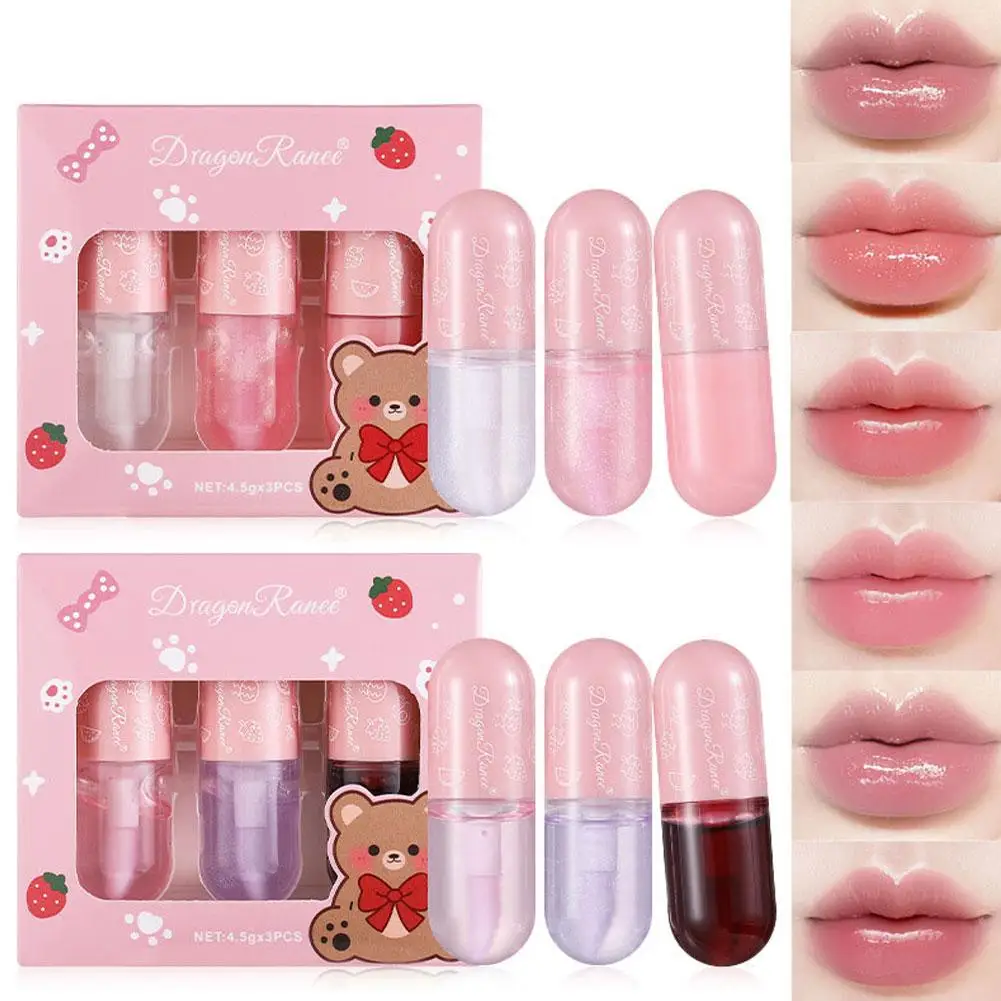 Moisturizing Color Changing Lip Oil Gloss Peach Lip Tint Lip Plumper Lip Care Serum Primer Hydrating Makeup Cosmetics