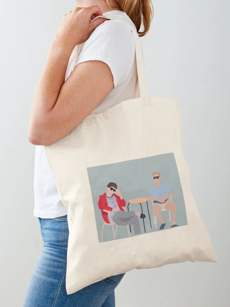 Elio and Oliver sitting on a terrace Tote Bag bag for beach Beach bag shopping cart bags Canvas