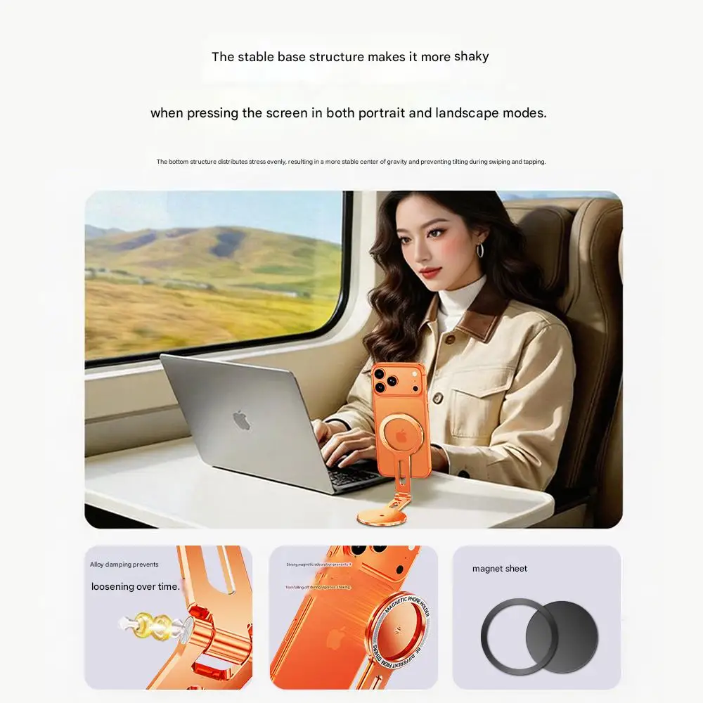 

Dual-Sided Magnetic Phone Stand, 360° Foldable Car And Travel Mount, 6-Color Versatile Desktop and Dashboard Phone Stand