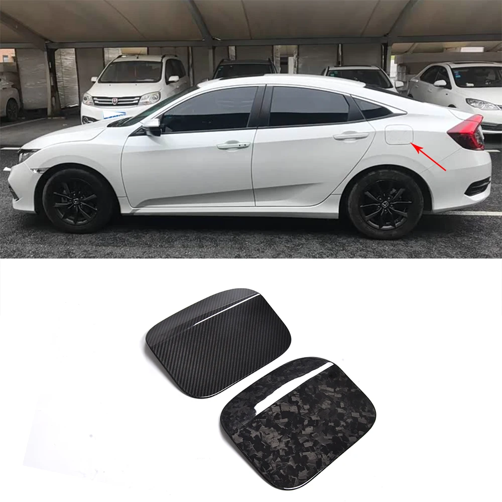 

For Honda Civic 10th 2016-2021 dry carbon fiber external fuel tank cover decoration protective car fuel tank cover sticker
