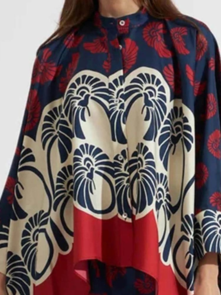 

Весенний новый повседневный комплект для женщин: элегантный богемный стиль, винтажный принт, свободные топы и брюки для отпуска, 2 предмета