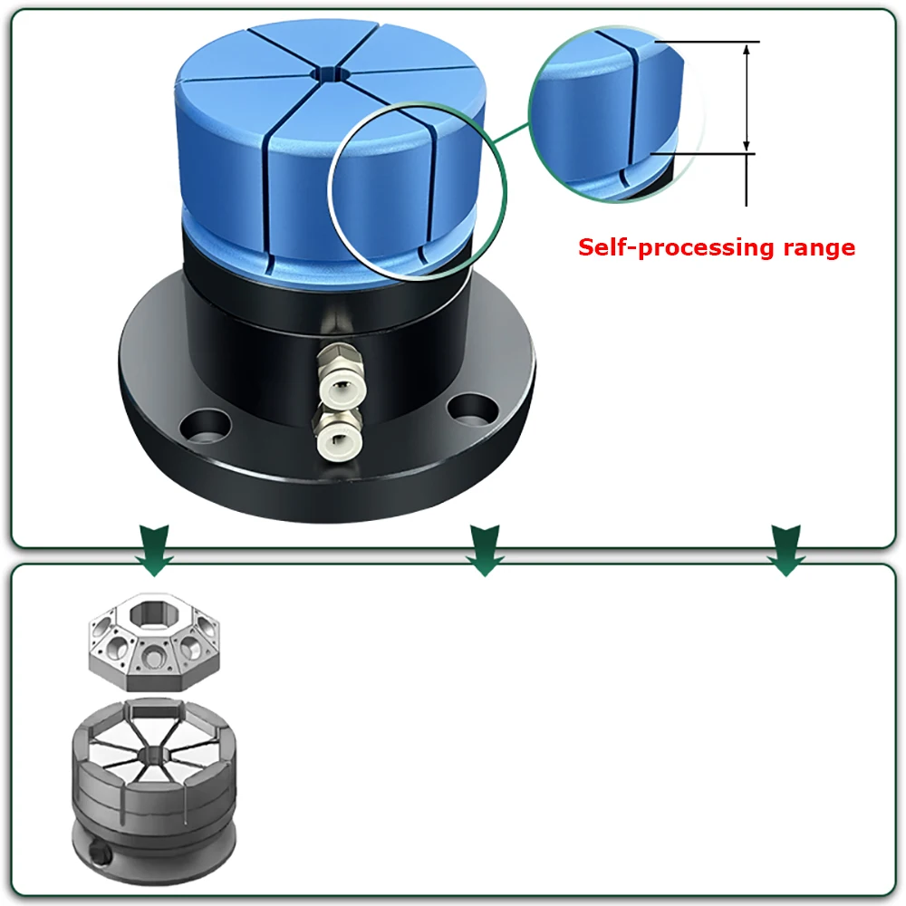 Pneumatic Special-Shaped Fixing Fixture, Workpiece End Face External Clamping and Internal Support
