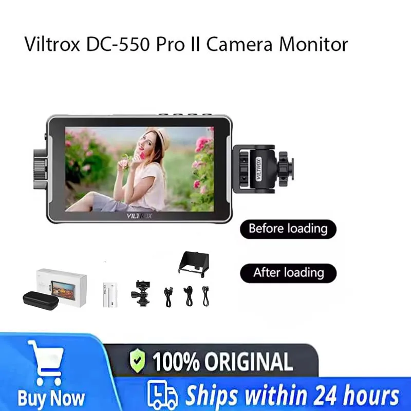 Monitor de cámara Viltrox DC-550 Pro II 4K60Hz 1400nits, monitor LCD de 5.5 pulgadas con pantalla táctil, monitor de director con LUT 3D.