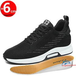 Lange Heren Lift Sneakers Sport Lift Hoogte Verhogen Inlegzolen 6CM Dagelijks Leven Grote Maat 37-46