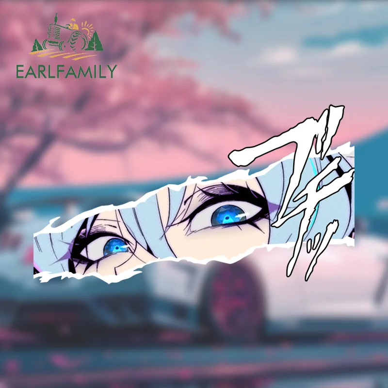 EARLFAMILY Tattoo Esdeath Fanart Car Sticker Anime Sketch Waifu Decal JDM Cartoon Peeker Girl Graffiti Stickers Car Styling view 2