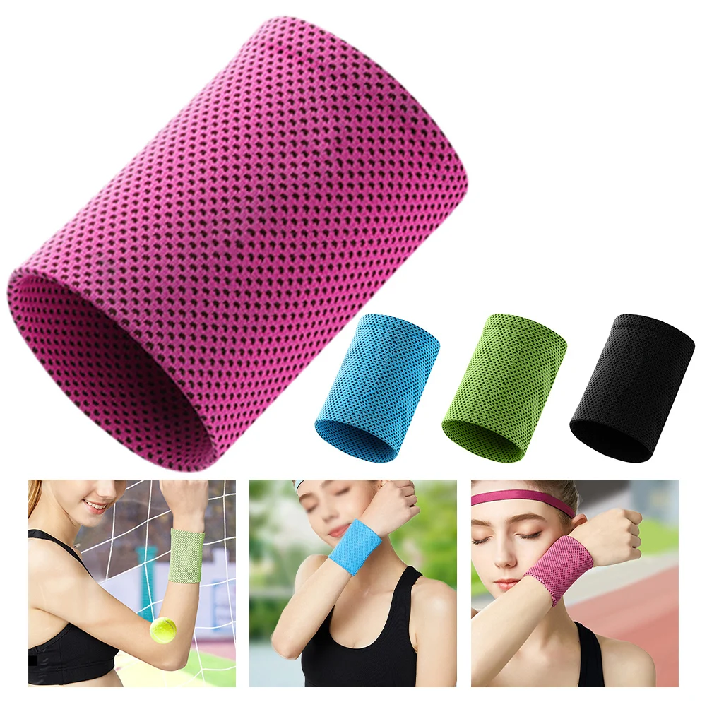 1pc Wrist Guard Sport Wristband Fitness Wristband Running Cycling Cool Sweat-Absorbing Wristband Quick-Drying Polyester Fiber