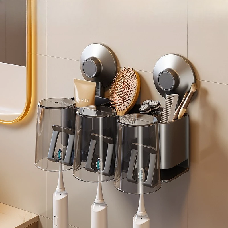 

Стеллаж для хранения зубных щеток, присоска для ванной комнаты, чашка для полоскания рта, чашка для чистки зубов, настенная полка для электрических зубных щеток