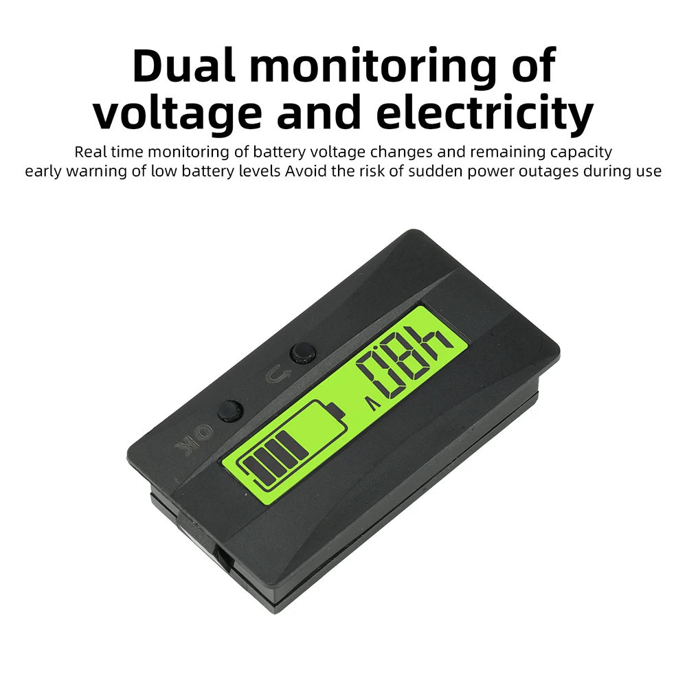 Universeller LCD-Digital-Batteriespannungsanzeiger 9-120V mit Ladezustandsanzeige, Schnappmontage für Lithium- und Blei-Säure-Batterien – Detail 12