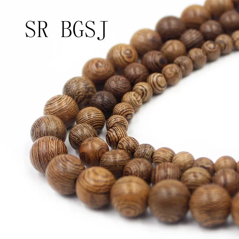 108pcs  6mm 8mm 10mm Jewelry DIY Round Tiger Sandalwood Mala Meditation Loose Beads