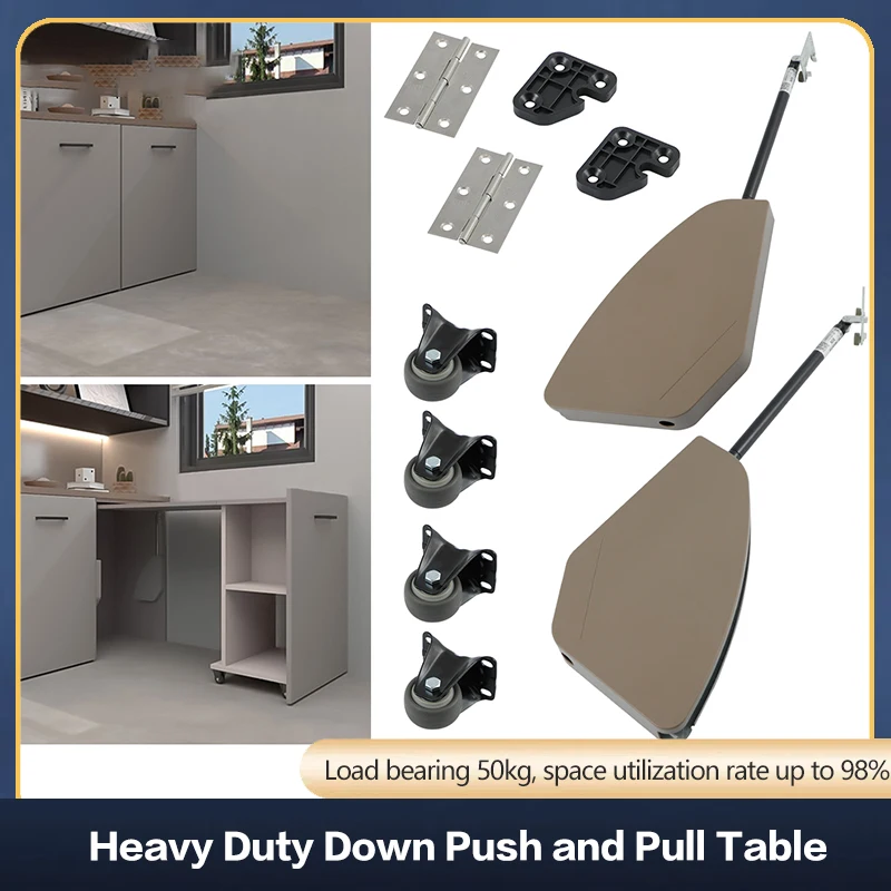 

Flip-Down Type Folding Push-Pull Table Hardware Hidden Pulling And Stretching Table Countertop Desk Air Support Slide Rail