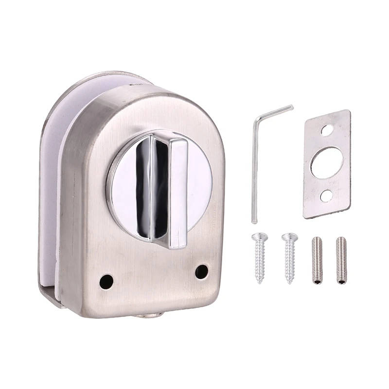 

The Newglass Sliding Door Latch Lock Non-Apertured Stainless Steel Glass Door Lock For Shower Room Bathroom Accessories
