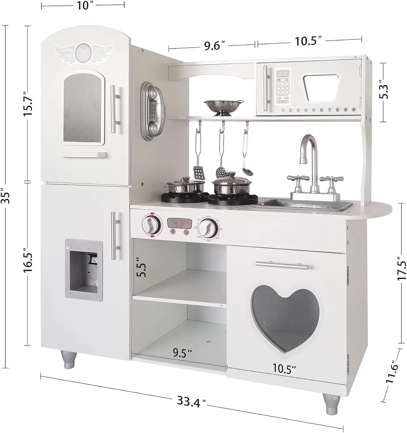 Led Upgrade Keukenset Voor Kinderen Houten Speelkeuken Led Gasbak Met Soundspeelgoed Keukensets Voor Meisjes Cadeau Geniet Van Koken Met