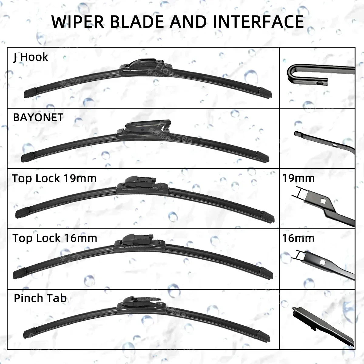 Car Wiper Blades Universal Soft Double Layer Rubber Frameless Bracketless Brushes Accessories Windshield Windscreen Window Front