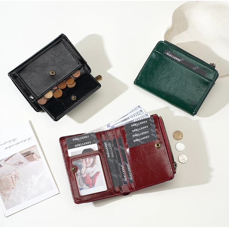 Neue hochwertige Damen-Geldbörse mit großem Fassungsvermögen, Kartenhalter, Reißverschluss-Münzfach, einfacher Fotohalter, Geldklammer für Mädchen – Detail 10