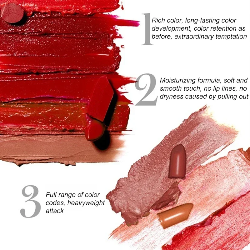 6 色レース口紅防水マットレンガレッド口紅ノンスティックカップ持続ベルベットリップクリーム高着色唇化粧品