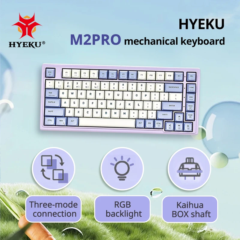 

Hyeku M2 Mechanical Keyboard Wired Gaming Keyboard Custom Full Key Hot Swap Gasket Structure Backlit 83 Keys