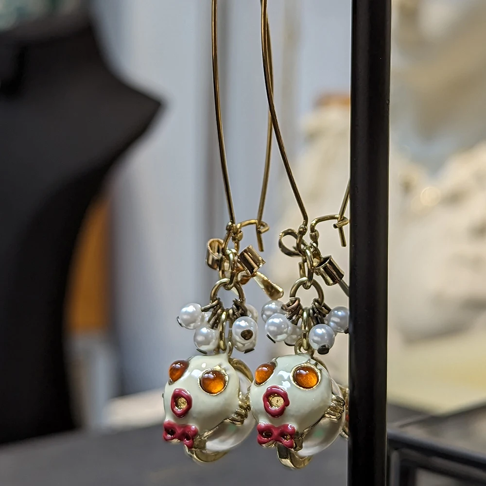 Amorita boutique Retro artificial pearl fish drop earrings