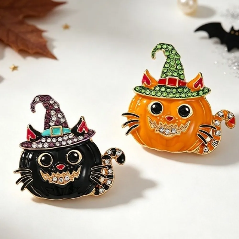 Halloween Pumpkin Cat Brooch Pin – detail image 8