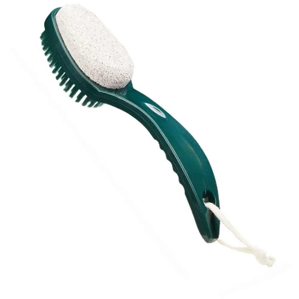 2 in 1 Foot Callus Remover with Dual Sided Pumice Stone and Soft Bristles for Dead Skin Removal and Deep Foot Cleaning