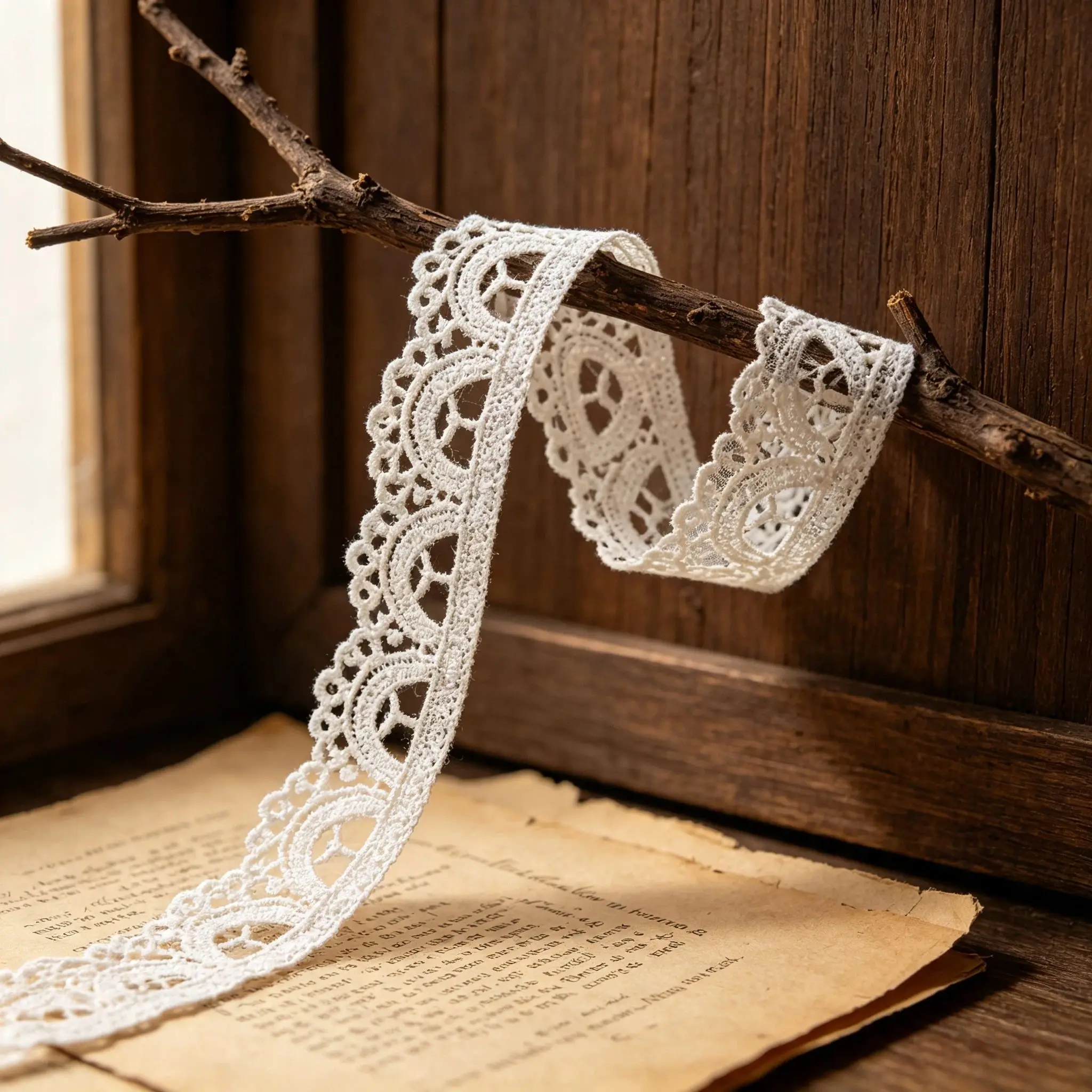 Retro embroidered lace ribbon, 0.39 inches wide, lace decorative craft, suitable for DIY embroidered bed skirt lace