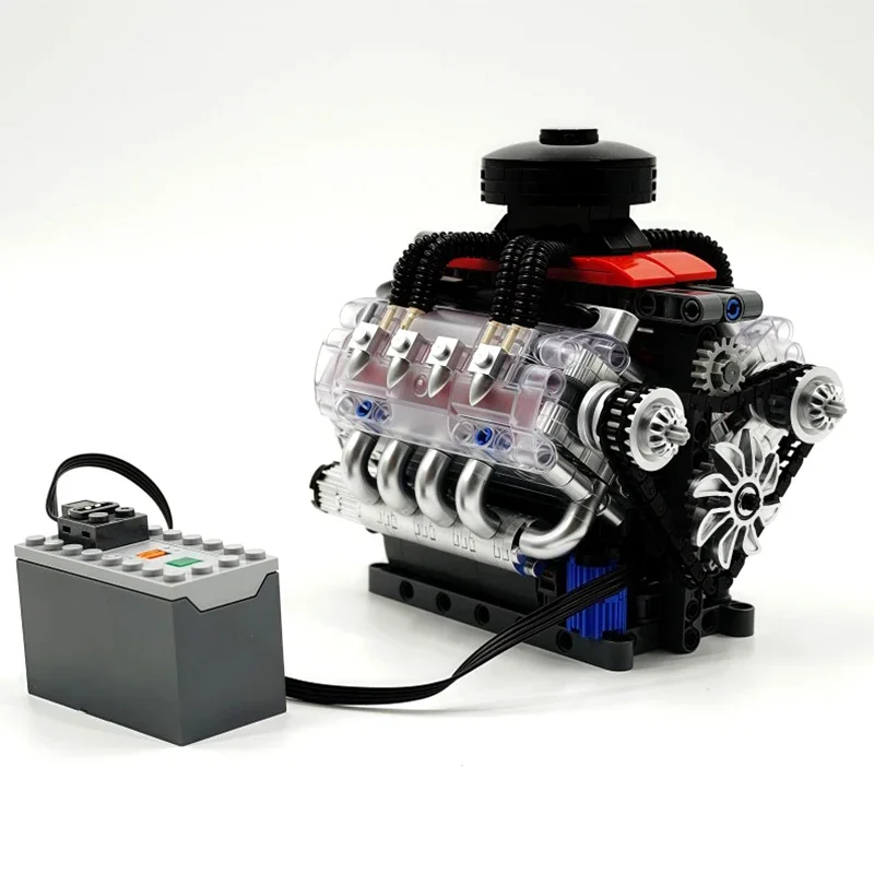 

Mold King 10171 LSX454 V8 Моторизованная имитационная модель двигателя Электрический привод Строительные блоки Технические автозапчасти Игрушки Подарок