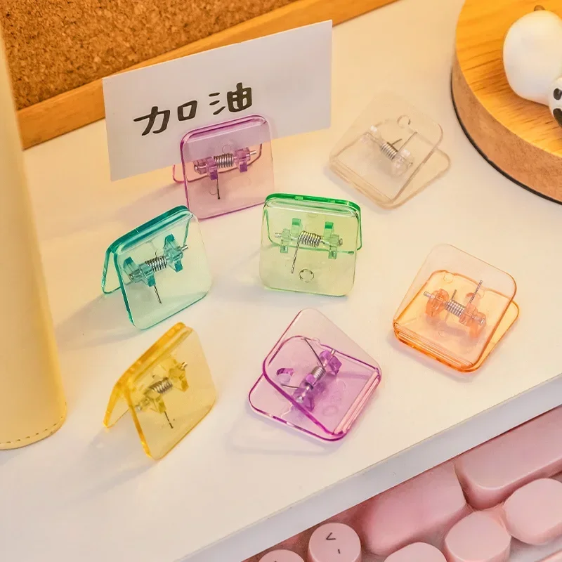 Transparent Paper Clips File Holder Acrylic Clip Small Binder Clip Cute Stationery Sealing Clip Ticket Holder Organizer Folders