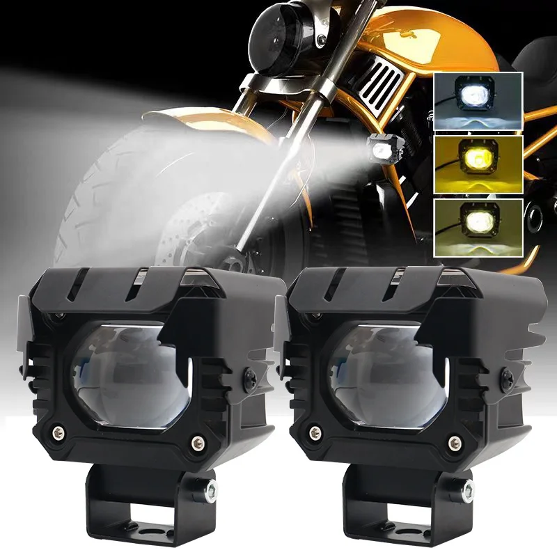 Kejie Motor143-BT Cross-Border Yellow White Far Light Modified Work LED Front Spotlight External Motorcycle Lighting Systems