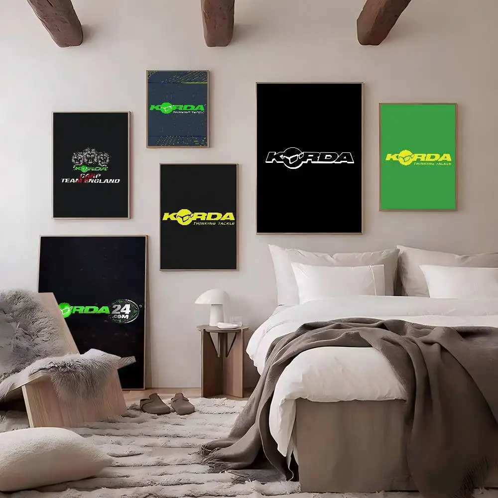 K-Korda Fishing Logo Whitepaper Poster Waterproof Paper Sticker Coffee House Bar Aesthetic Art Wall Painting