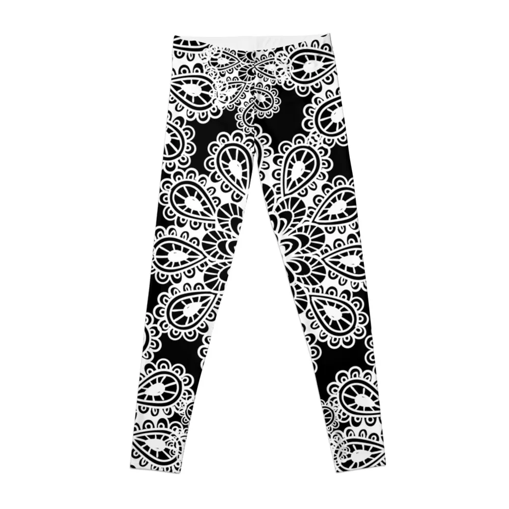 

black and white Mandala Leggings sports woman gym exercise clothing for Womens Leggings