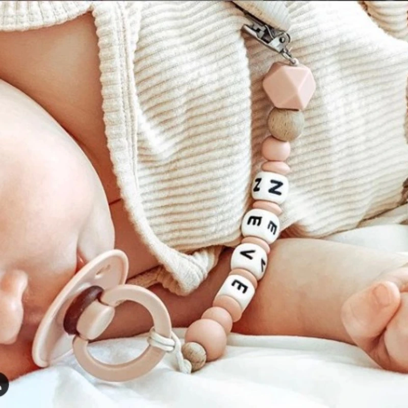 Ins Baby Schnuller Clip personalisieren Name benutzer definierte Dummy Nippel Halter Kette nordischen Stil Neugeborenen Geschenk Beißring Babys Zubehör