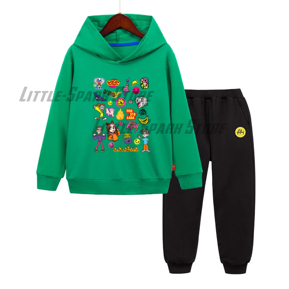 Cartoon Merch A4 Lamba Hoodies Boy Girl Long Sleeve Sweatshirt Pants Suit Cotton а4 мерч Sweatshirts Hooded Jackets