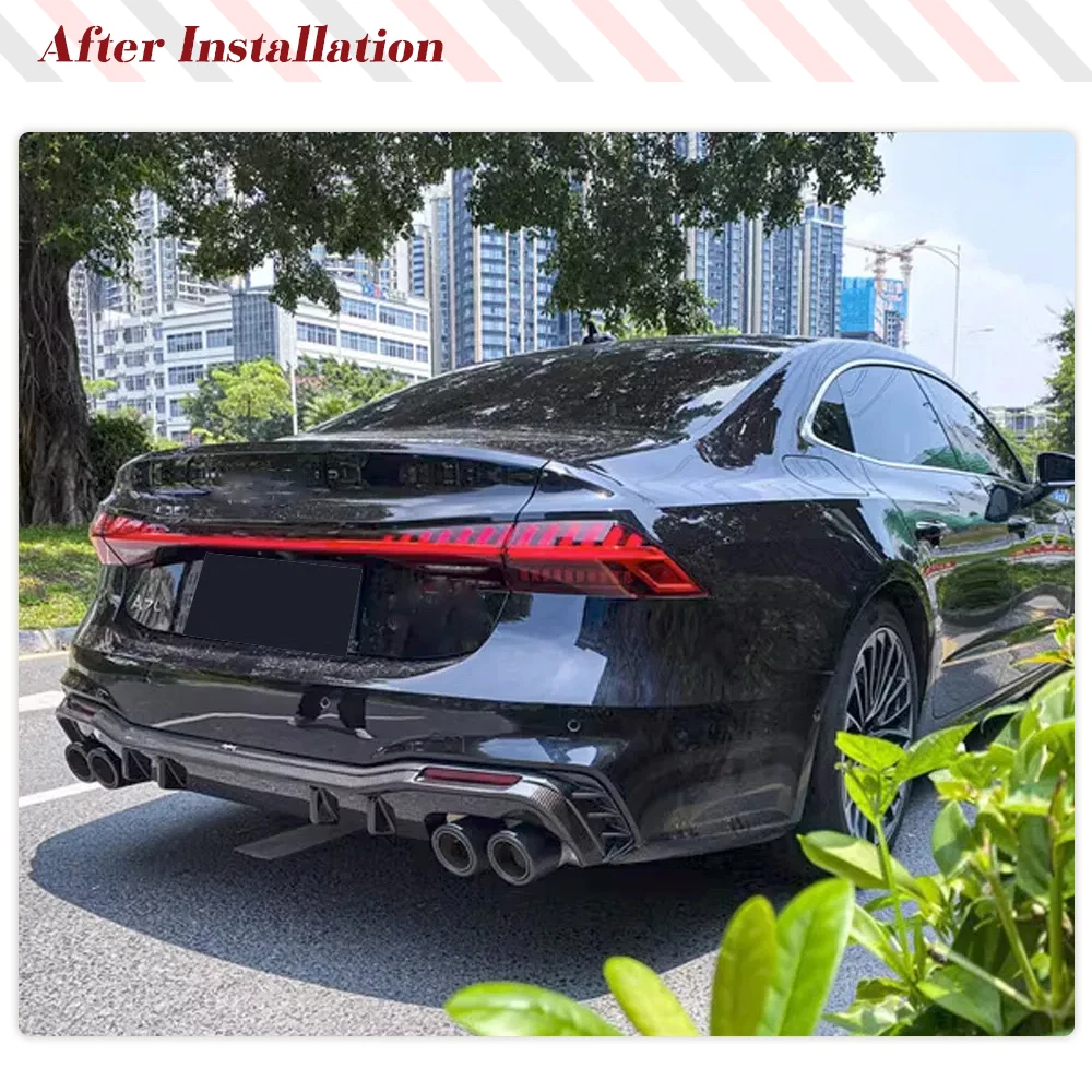 Carbon Fiber Car Rear Bumper Lip Diffuser for Audi A7 Sline S72019-2021 Car Rear Bumper Diffuser Lip Spoiler Factory Outlet