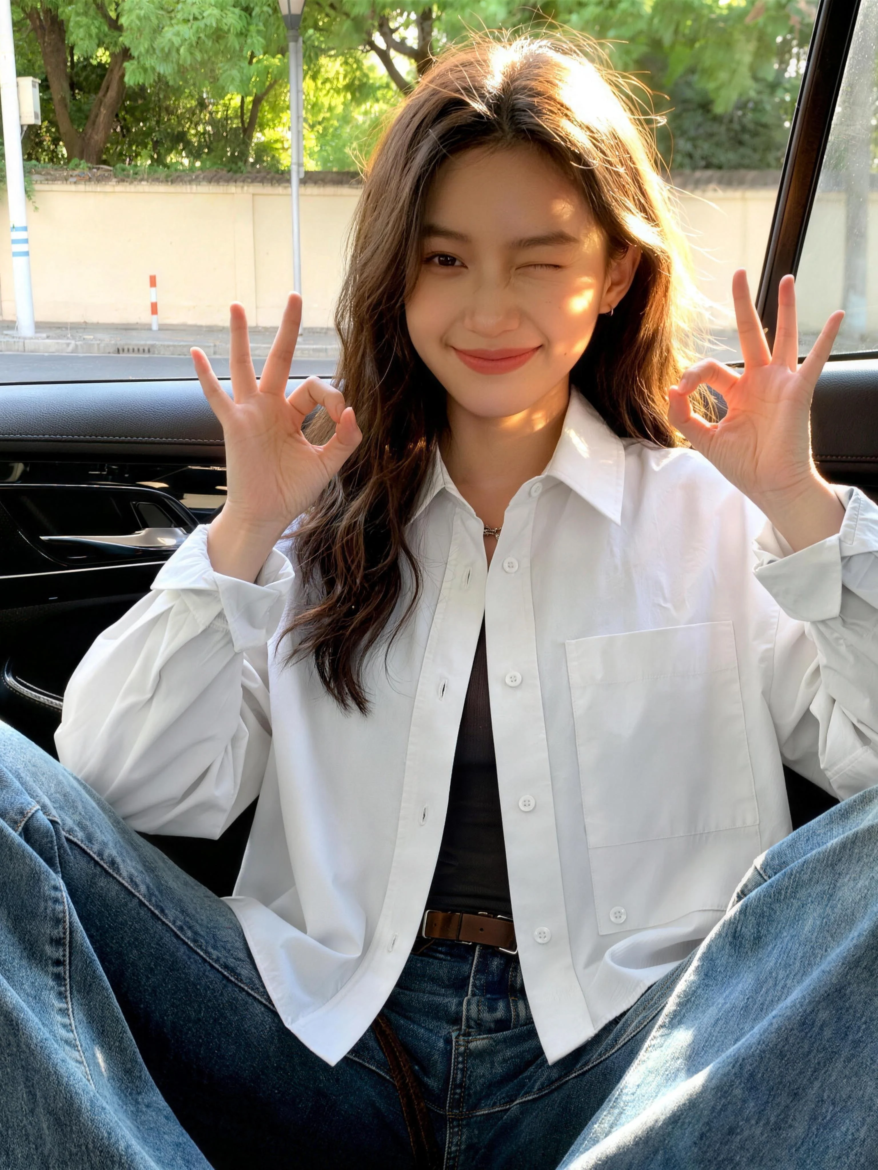 Elegant  Blue Loose Shoulder Shirt Women's Spring Autumn Short Outerwear Simple Commute Base Layer Cotton Linen Blend