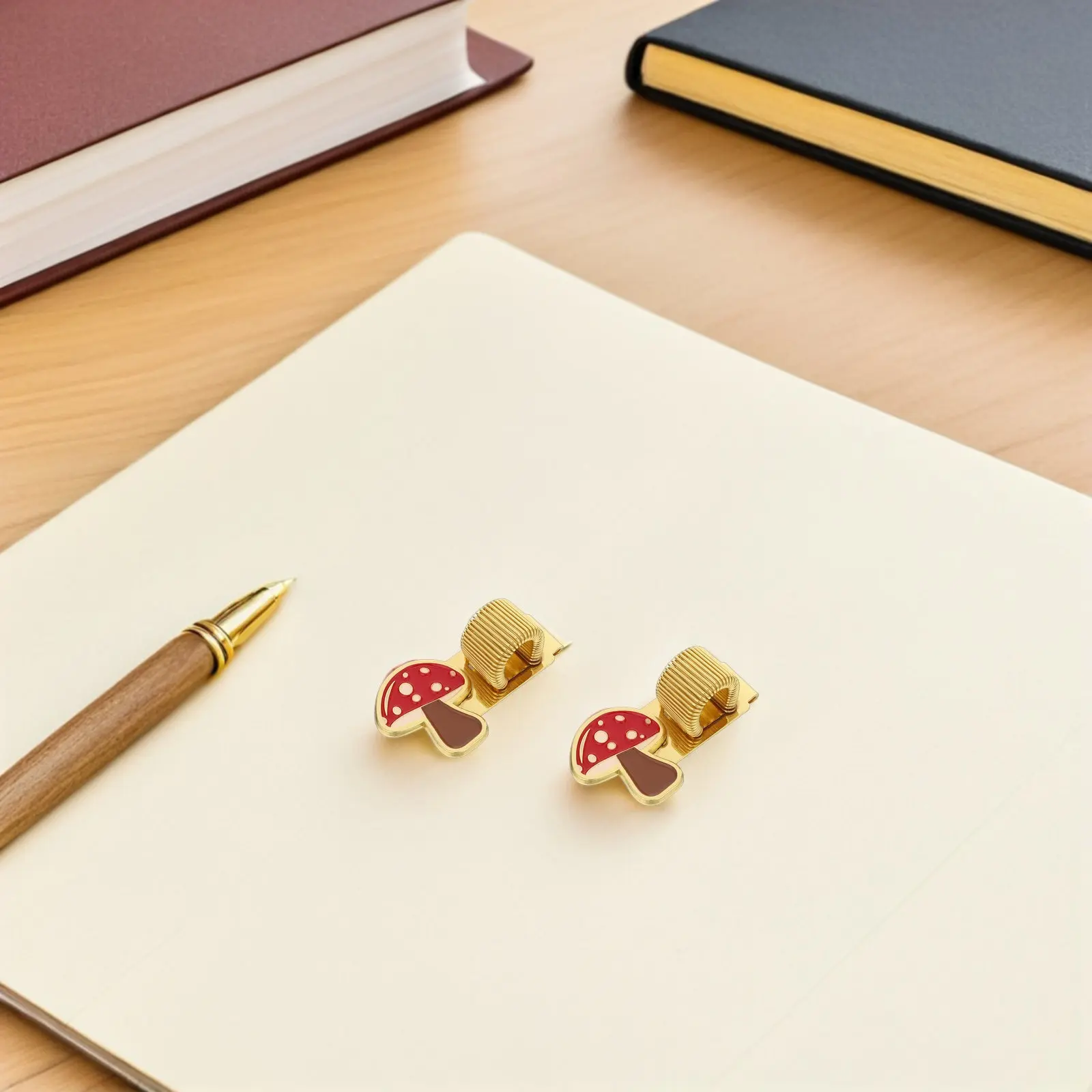 3pcs Metal Elastic Pen Clip Zinc Alloy Mushroom Spring Holder for Notebook, Planner, Journal & Stationery Organizer