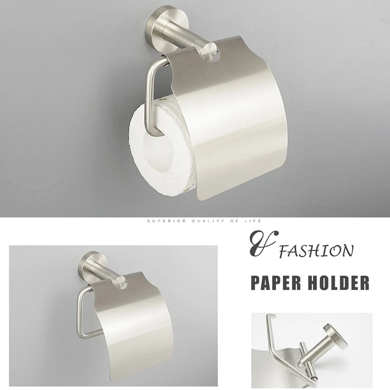 

Brushed Towel Rack Towel Hanger Ring Toilet Brush Holder Kitchen Robe Cloth Hook Tissue Paper Holder Bathroom Accessories Kit