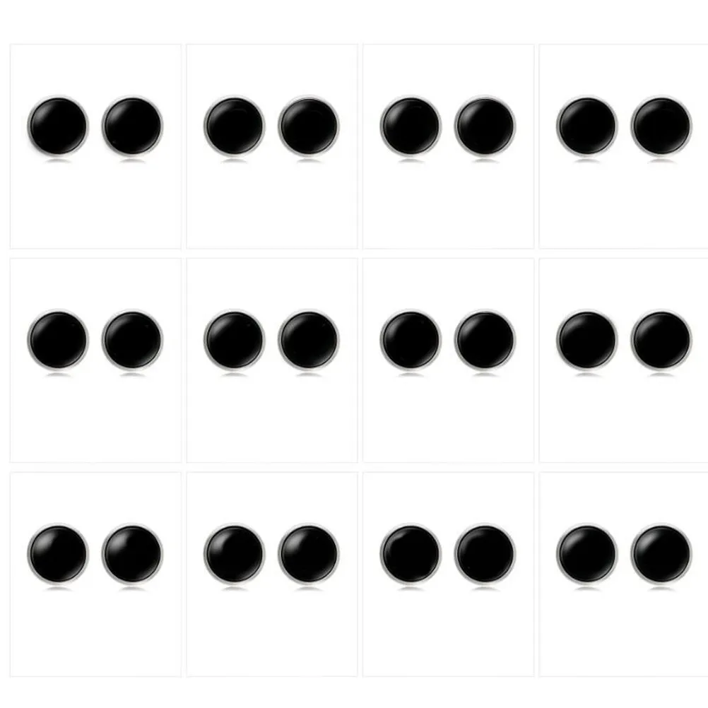 

Glass Cuff-Link Round Letter D Design Smooth Electroplated Copper Men'S Sleeve Button Lightweight Durable Collar Button