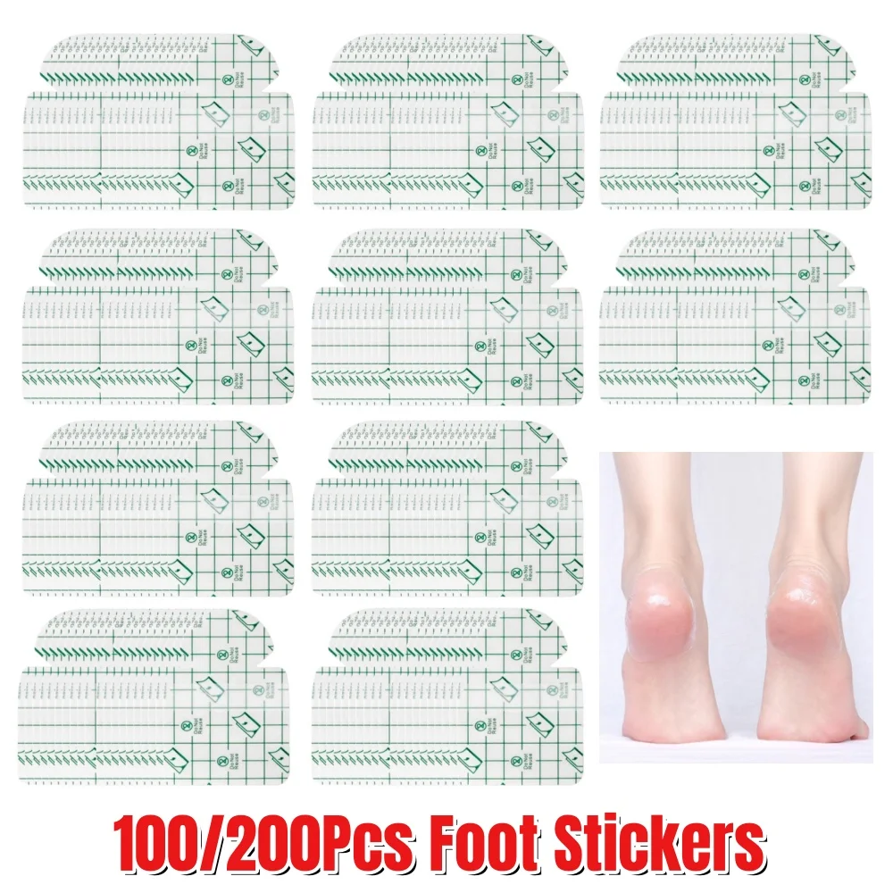 

100/200pcs Transparent Ultra-thin Foot Care Stickers Self-Adhesive Foot Protector Pads Anti-Cracked Repair Dry Skin Heel Patch