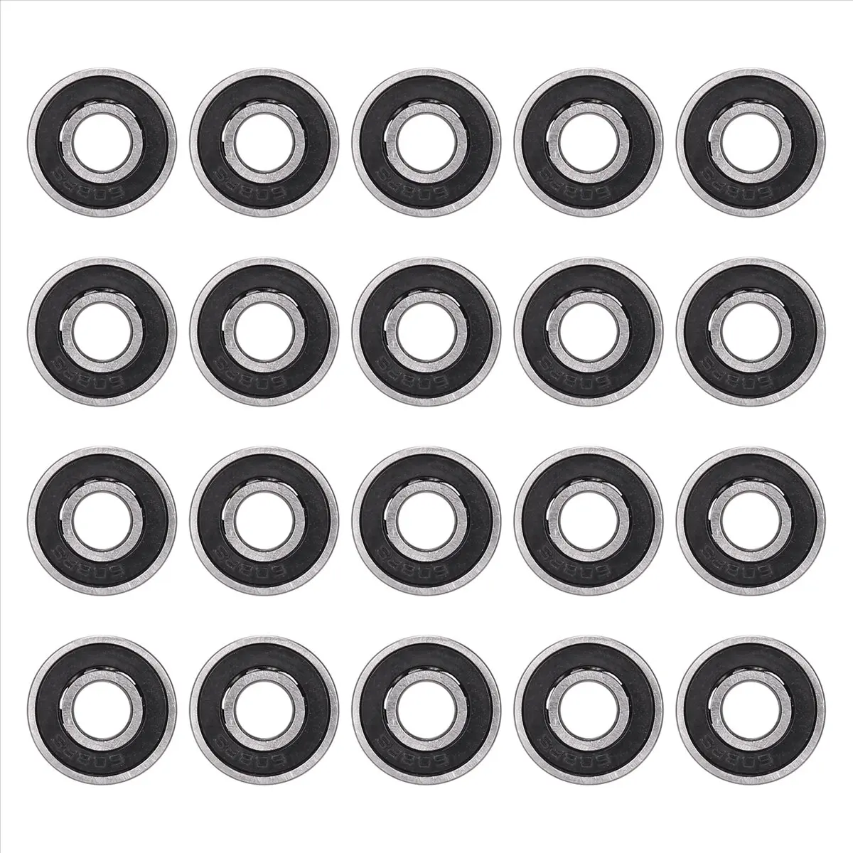 Fits for 20 Pack 608- Ball Bearing - Double Rubber Sealed Miniature Deep Groove Ball Bearings for Skateboards, Inline Skates, Sc