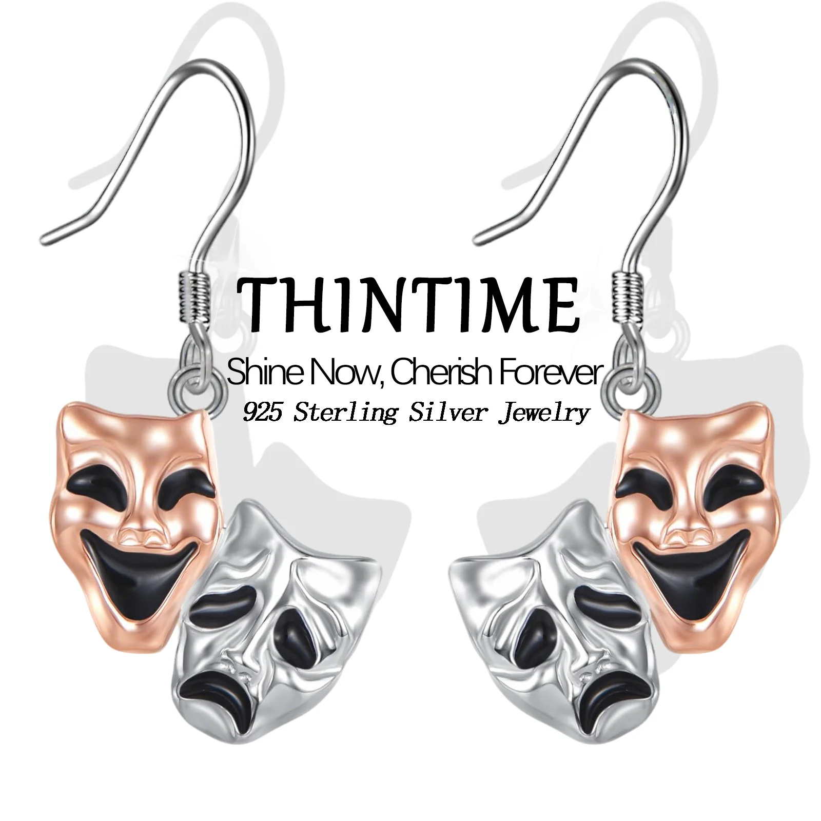 

Halloween Comedy Tragedy Masks Earrings S925 Sterling Silver Phantom Of The Opera Earrings Theater Face Jewelry Drama Gifts