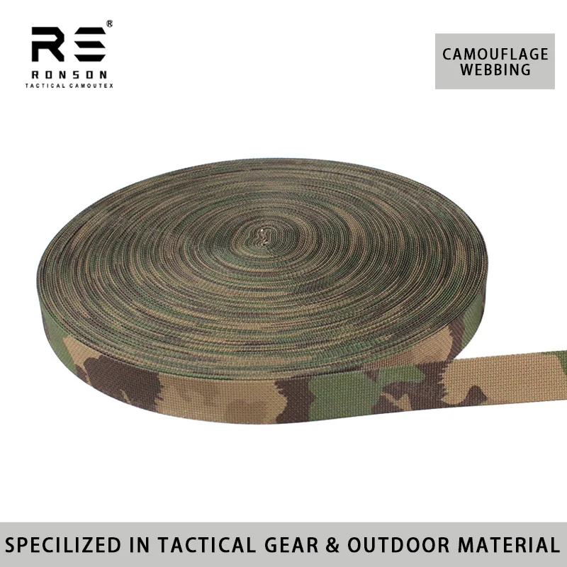 Inch 25mm TAZ16 SWISS Camouflage Printed Webbing Strap Tape Durable Polyester Material for Tactical Bags and Backpacks in Stock