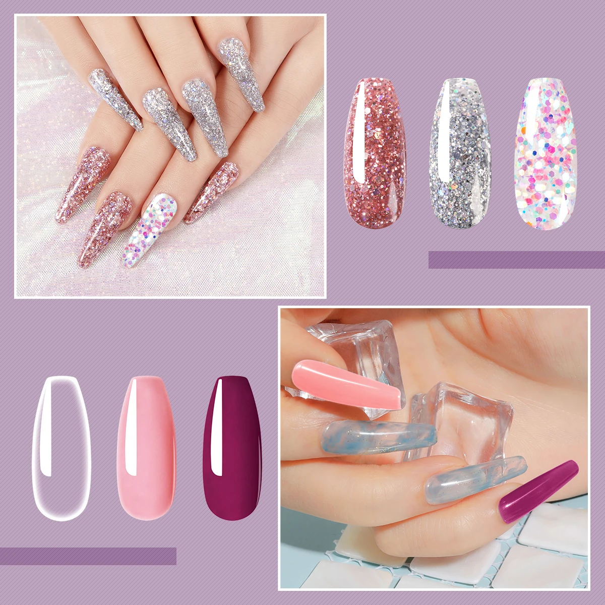 

ROSALIND 15ml Poly Extension Nail Gel Shiny Poly Nail Gel Glitter Nails Art Design Semi Permanent Gel Builder All For Manicure