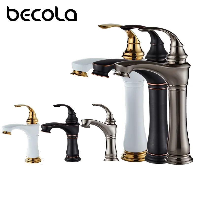 

Becola Brush nickel Bathroom Sink Faucet ORB Basin Faucet Hot Cold Single Handle Deck Mounted Vanity Mixer Tap