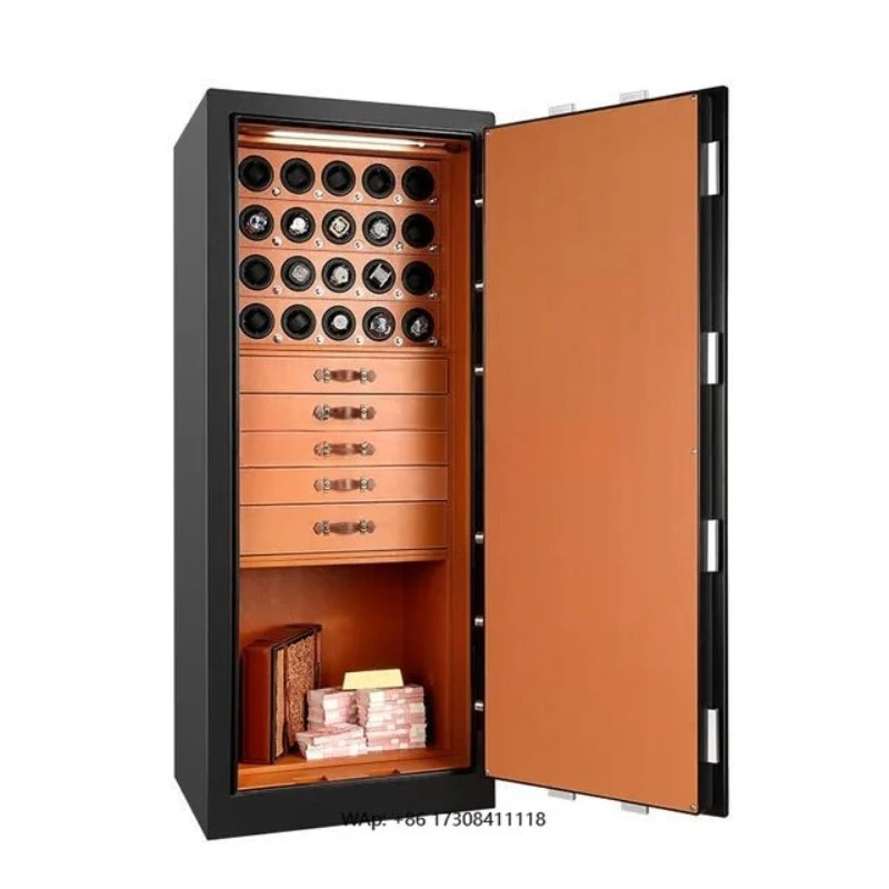 Watch Safe Electronic Lock Metal Protective Jewelry Valued Layered Storage Backup Power Fireproof Customizable Safe Watch Winder