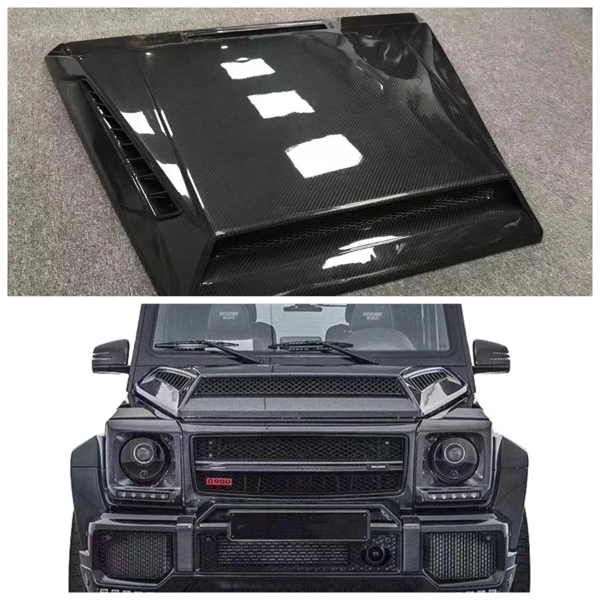 

New BB G900 Style Dry Carbon Fiber Perforated Hood Engine Bonnet for Mercedes Benz G-Class W463 G500 G63 Upgrade Condition New