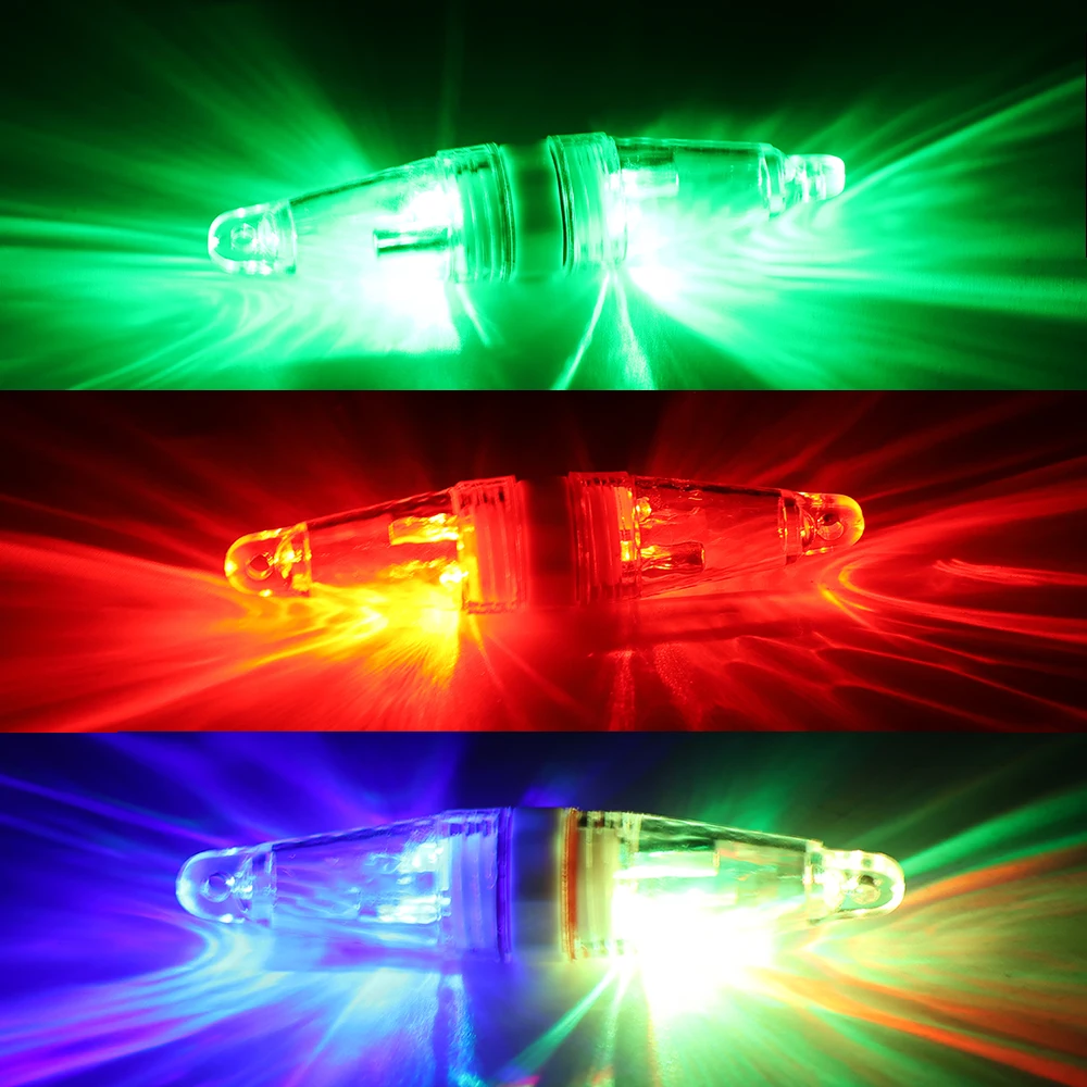 

10 шт. новые двусторонние мигающие фонари для рыбалки, фонари для привлечения рыбы под водой во время ночной рыбалки, светодиодные фонари для прически